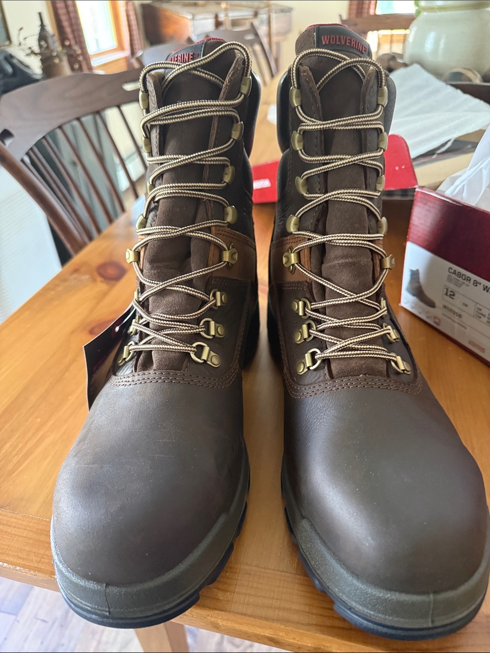 Wolverine Brown and Tan Leather Work Boot - Lace-Up. Brand New in Box. - Picture 4 of 7